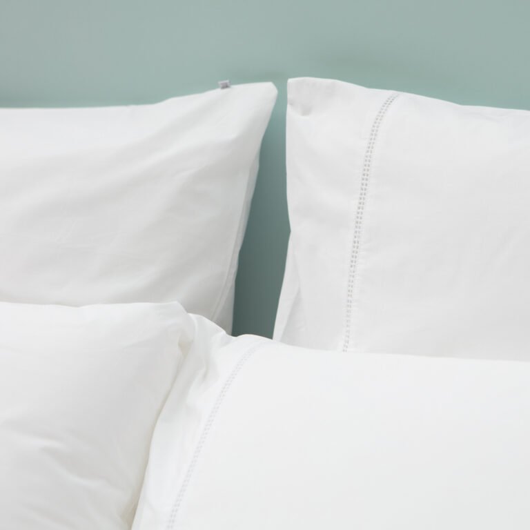Cotton Percale Lace Trim Pillowcase snow white 4