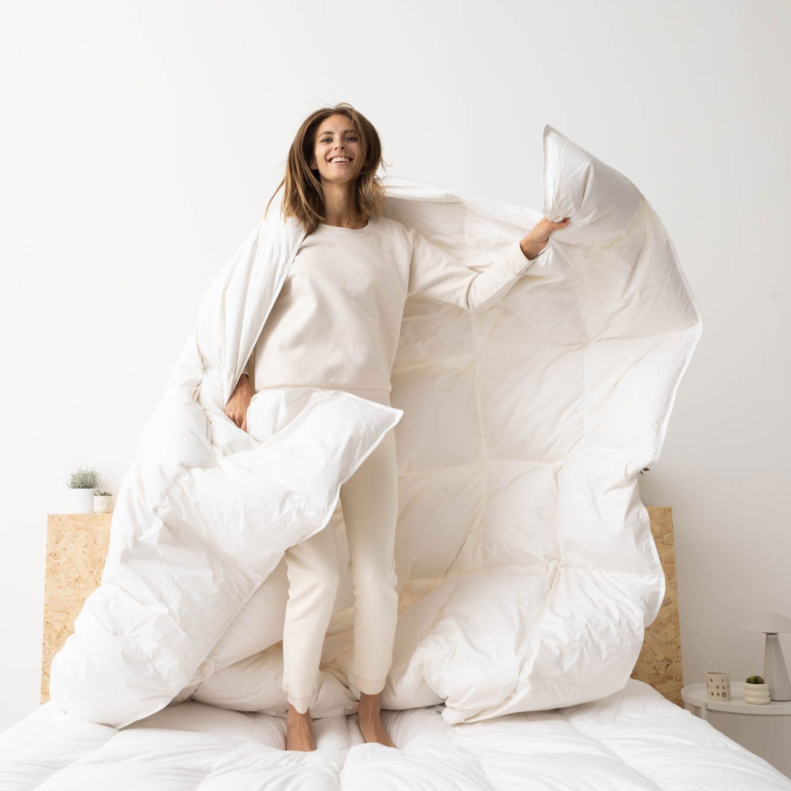 Couette naturelle tempérée chaude · Duvet français · Coton bio · Kalani