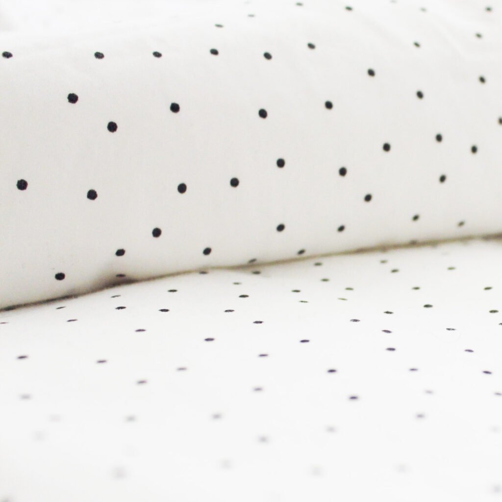 Sateen small grey dots closeup 1