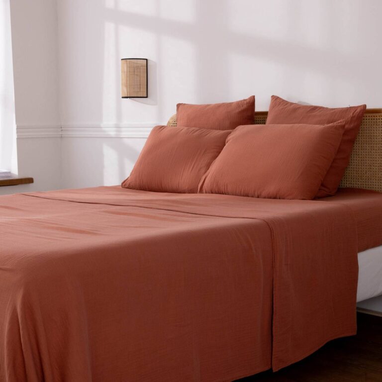 cotton-gauze-flat-sheet-terracotta-ambiance-1