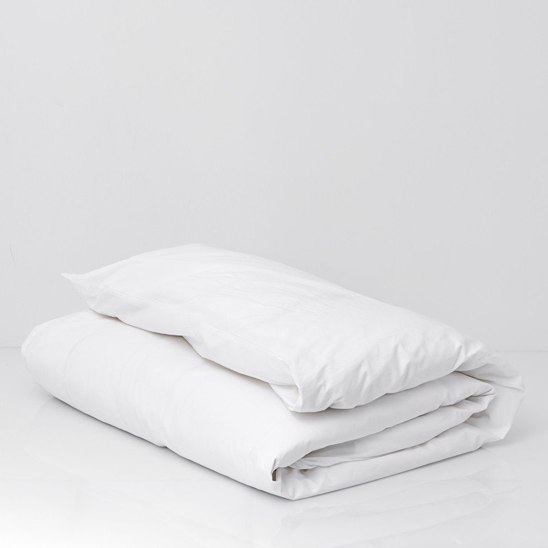 Cotton Percale Duvet Cover Snow White 2