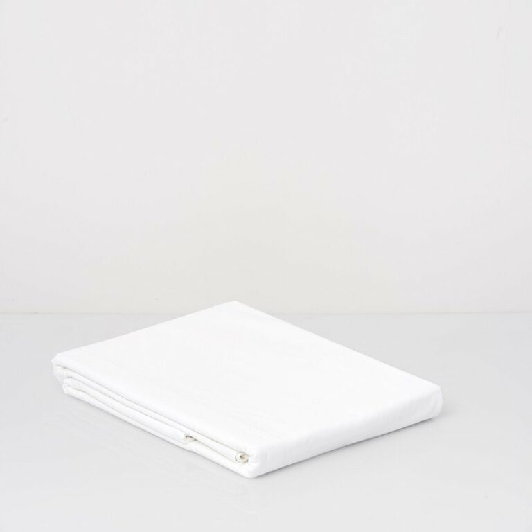 Drap plat en Percale de coton Snow White 1