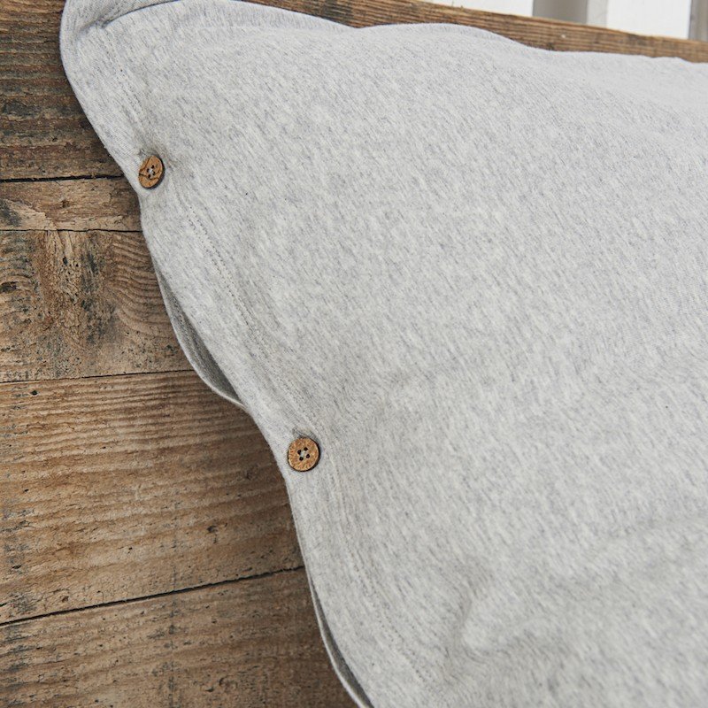 Taie d'oreiller en Jersey de coton Premium Light Grey Melange 1
