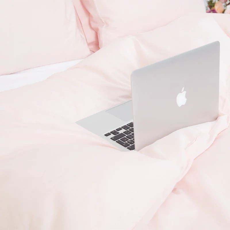 Drap housse en Satin de coton Soft Pink 3
