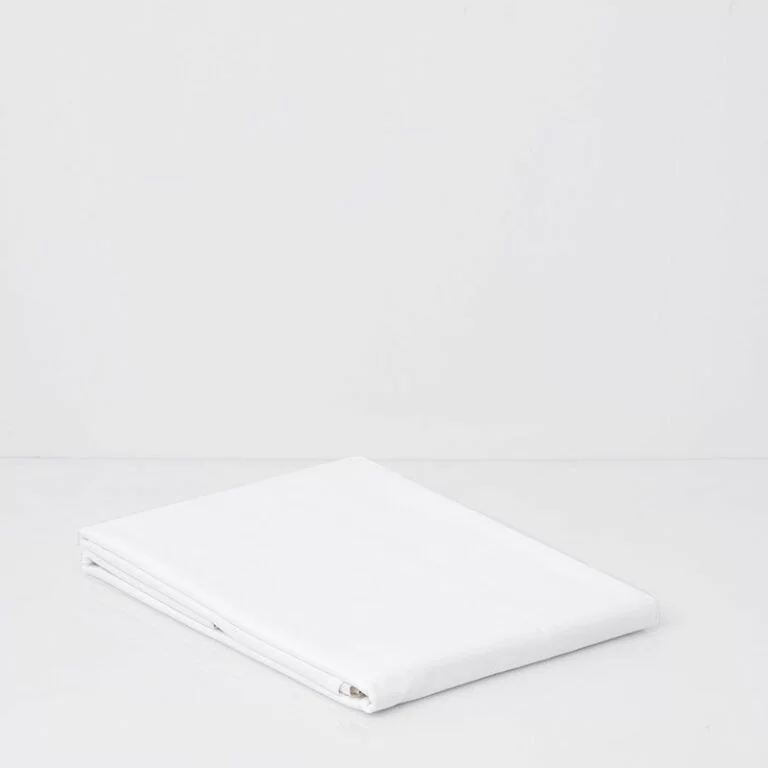 Cotton Sateen Flat Sheet Snow White 1