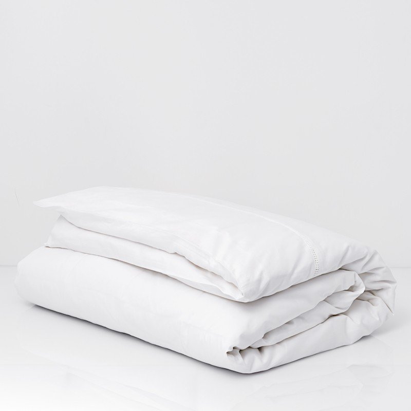 Cotton Sateen Lace Trim Duvet Cover Snow White 3