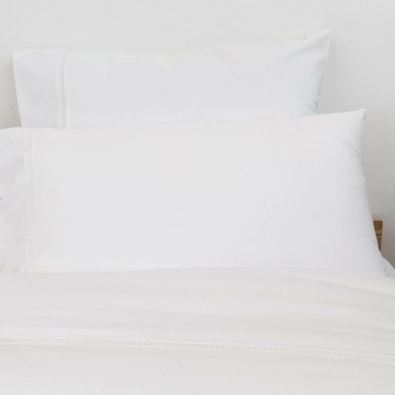 Cotton Sateen Lace Trim Duvet Cover Snow White 6