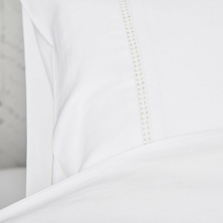Cotton Sateen Lace Trim Pillowcase Snow White 15
