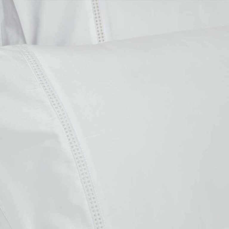 Cotton Sateen Lace Trim Pillowcase Snow White 17