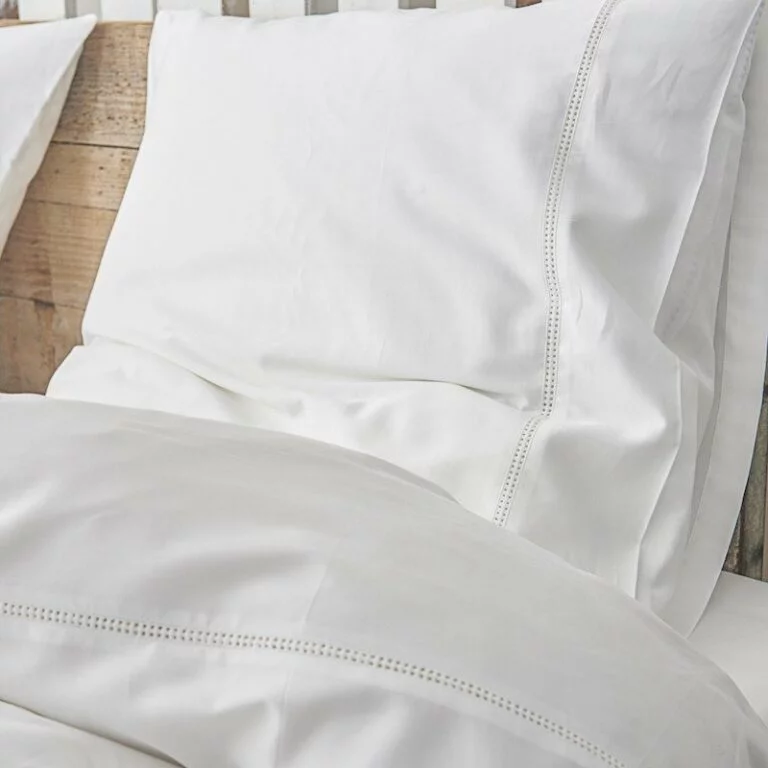 Cotton Sateen Lace Trim Pillowcase Snow White 2