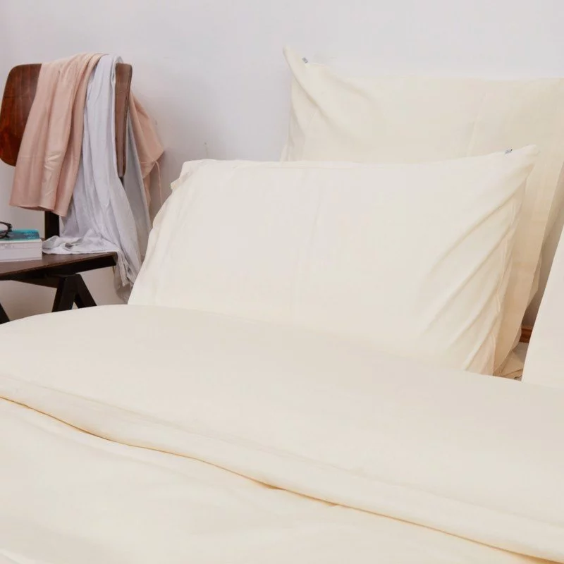 Taie d'oreiller en Satin de coton Ivory 6