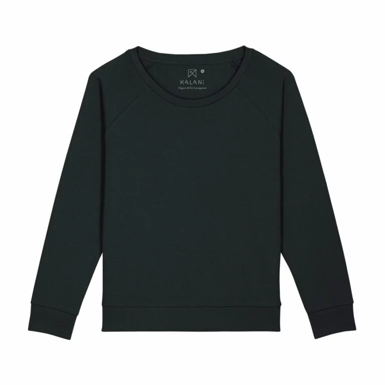 sweat women organic w hooded pullover organic w hooded pullover black front