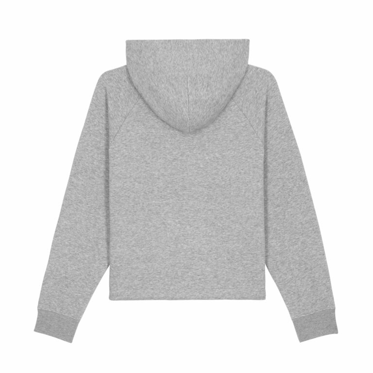 sweat women organic w hooded pullover organic w hooded pullover heather grey back 1