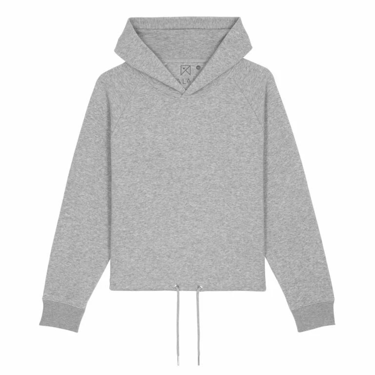 sweat women organic w hooded pullover organic w hooded pullover heather grey front 1